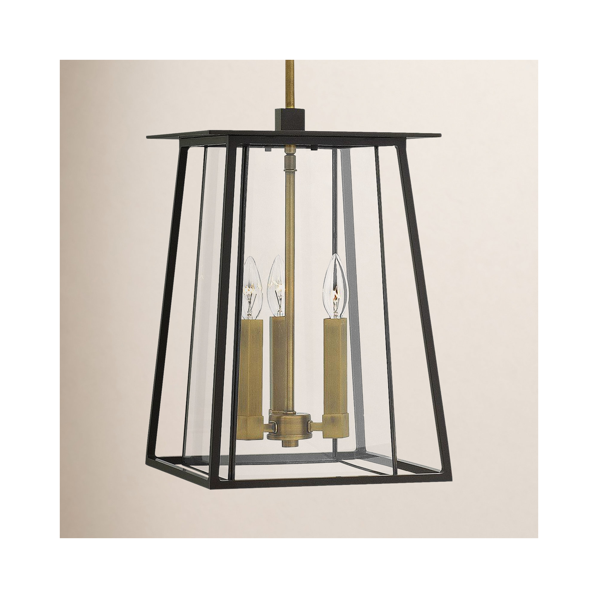 Becket Transparent Outdoor Metal Pendant, Buckeye Bronze