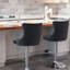 Tabourets de bar pivotants en velours à hauteur de siège réglable, tabourets de bar rembourrés modernes à base chromée avec dossier capitonné confortable, ensemble de 2-1122618895-1122618929