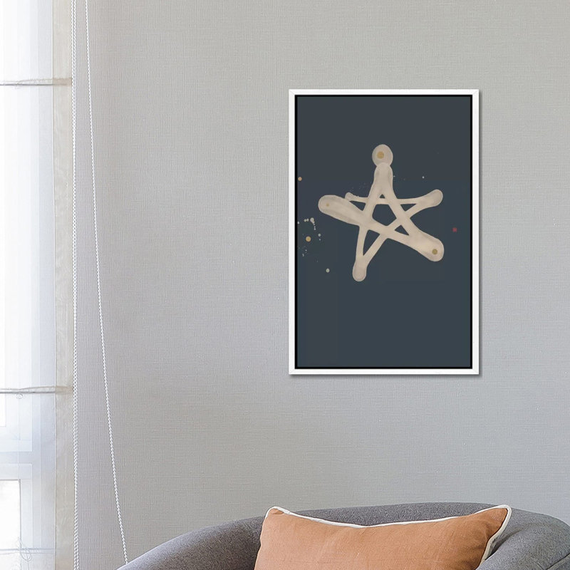 A New Star Is Born (Dark Blue Version) by Thoth Adan - Gallery-Wrapped Canvas Giclée on Canvas, White Framed