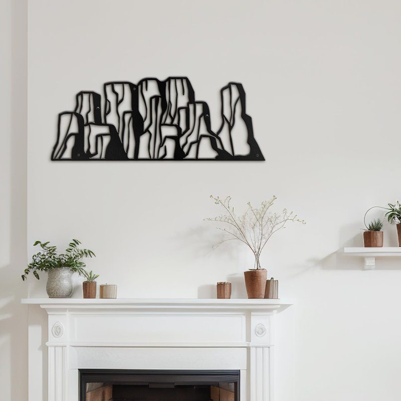 Décoration murale décorative abstraite murale, H 5,28 po x l 12 po x P 0,05 po, Noir