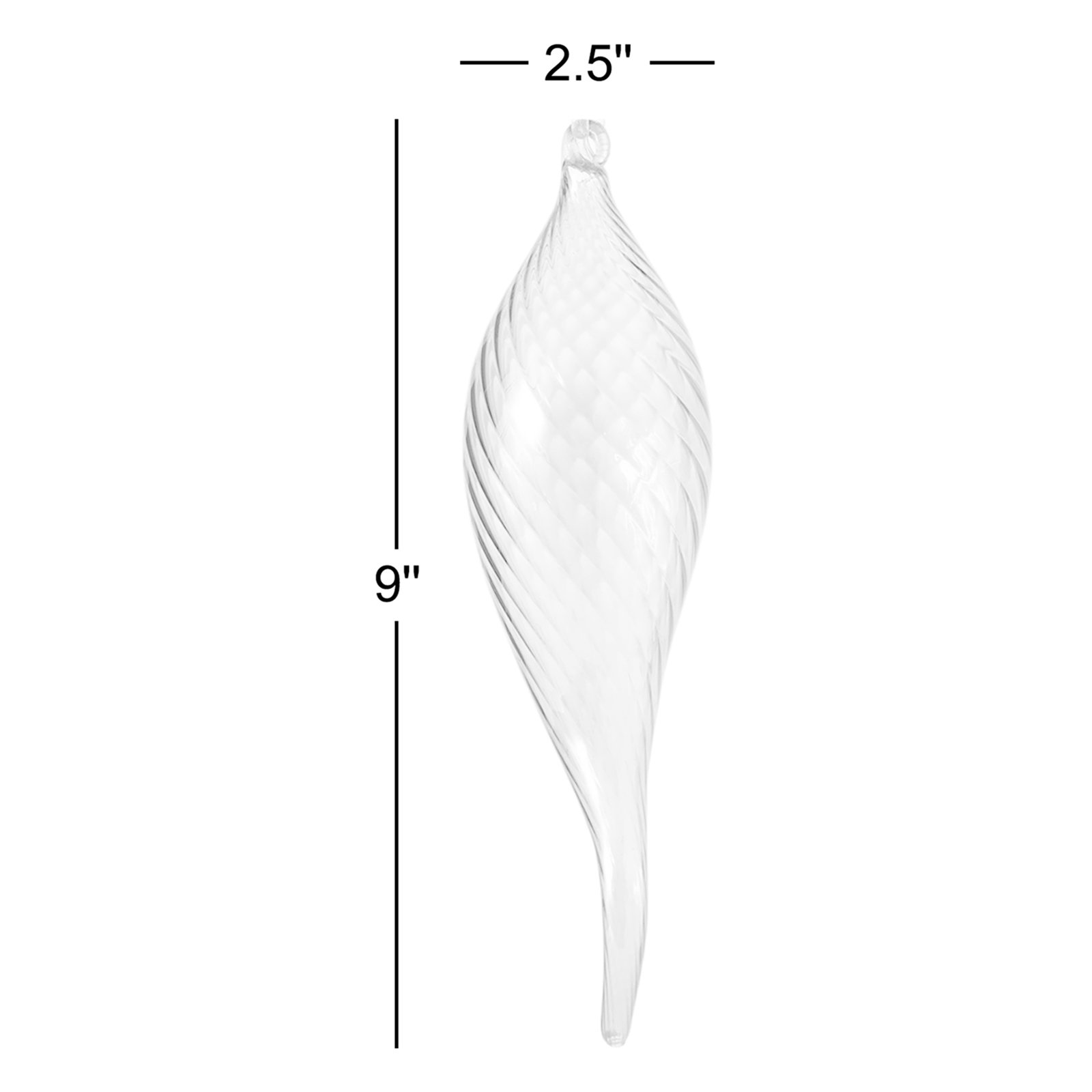 Frosted Reflections Swirl Drop Finial Ornament