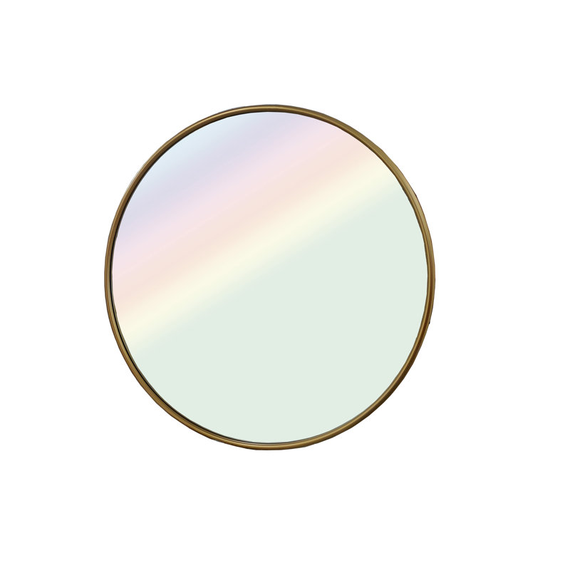 Briyonna Metal Flat Wall Mirror, 100cm H x 100cm W, Gold