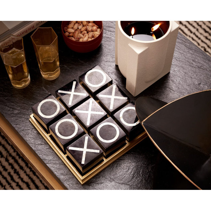 Deco Noir Tic-Tac-Toe Set