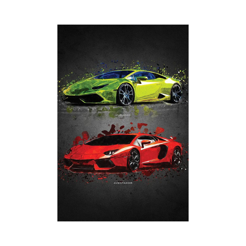 Lamborghini II by Gab Fernando - Wrapped Canvas Print, 20.32 cm H x 30.48 cm W