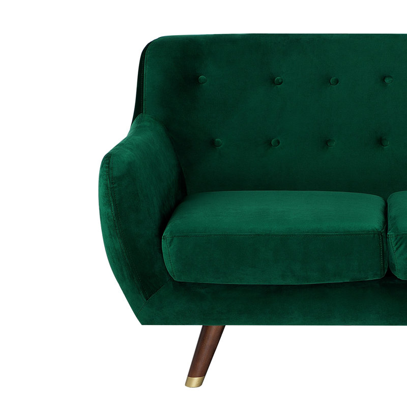 Lesse 2 Seater Velvet Sofa, Emerald Green