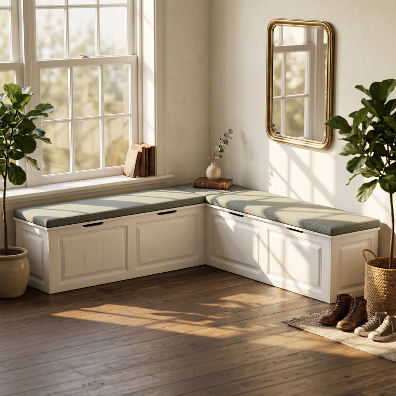 Banc d'angle avec rangement en L Efrayim