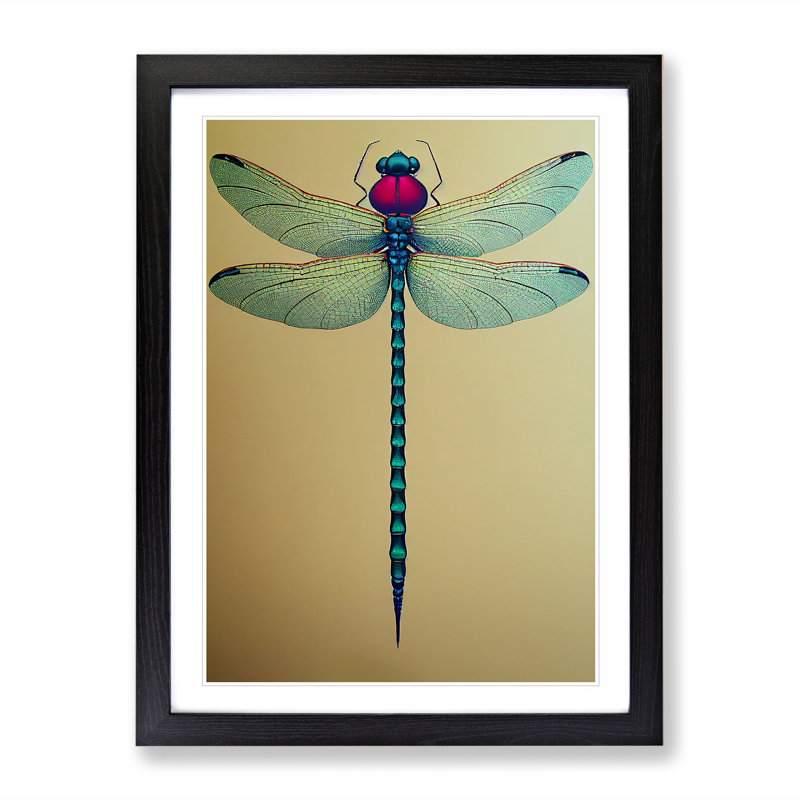 Unforgettable Dragonfly - Single Picture Frame Print, Black Framed, 64cm H x 46cm W x 2cm D