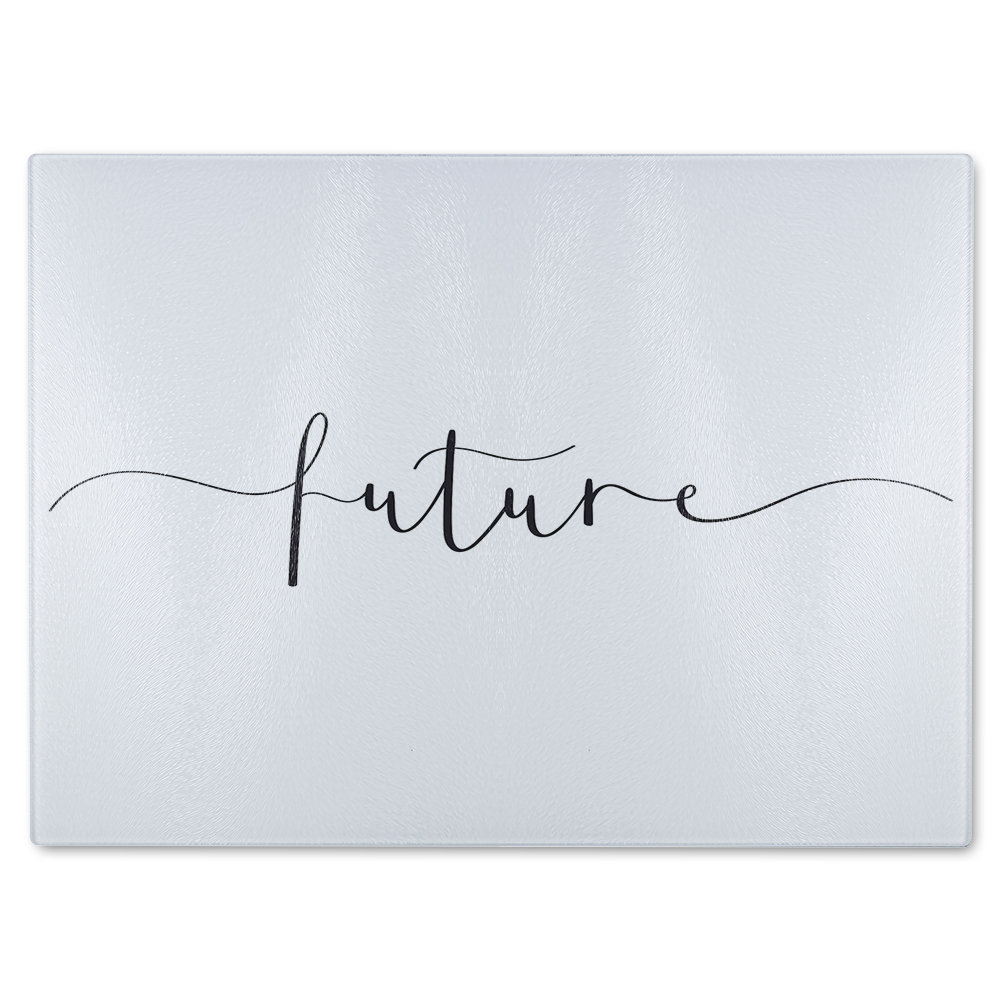 Text Future Designer Glass Chopping Board