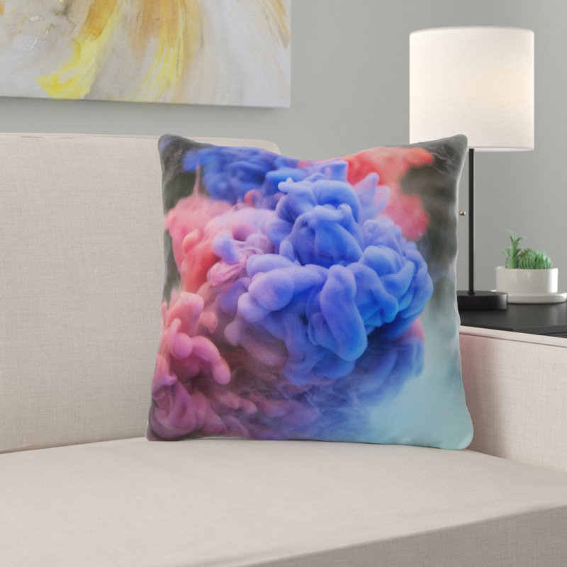 Coussin décoratif de couleur Glaucia, Microsuède, Intérieur