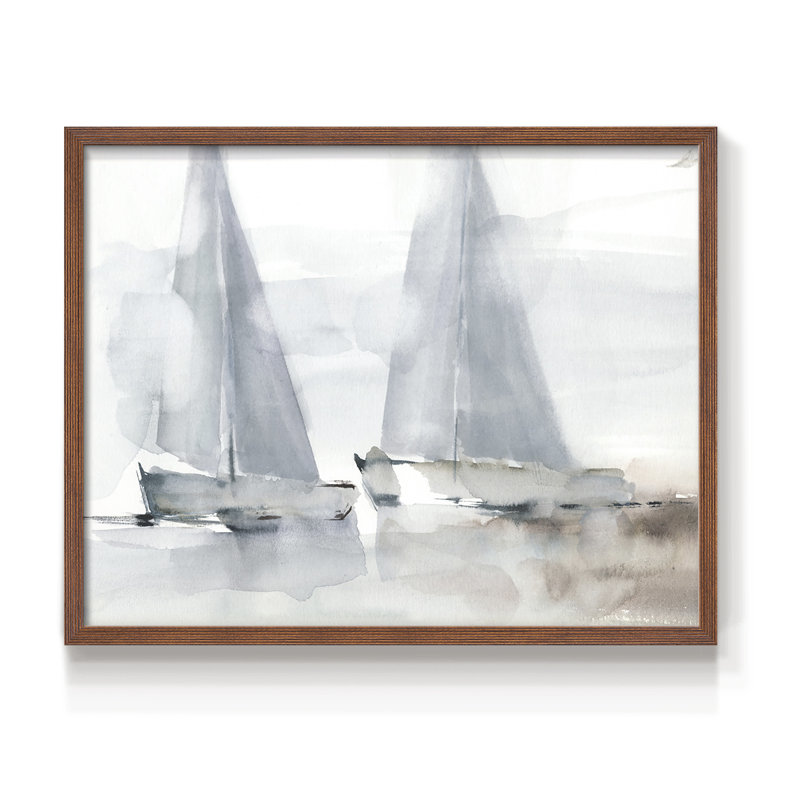 Misty Sails I - Reproduction encadrée - réarmable, Noyer, H 11 po x l 14 po