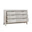Commode 1 pièce à finition blanche antique avec 6 tiroirs, meubles de chambre à coucher modernes, façades en roseaux