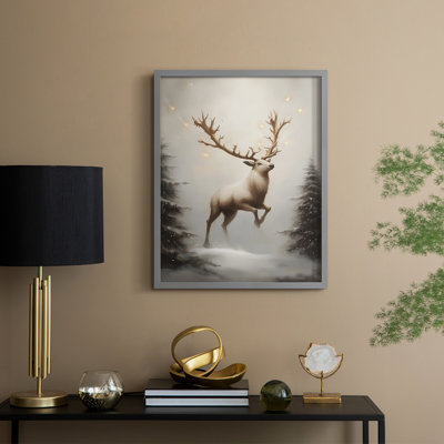«Christmas Holiday Art», série 2-CVII, reproduction encadrée - bois massif