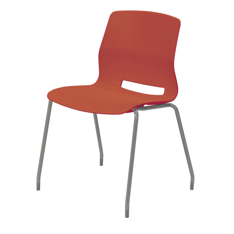 Chaise empilable Wille, Rouge Peri, Sans roulettes