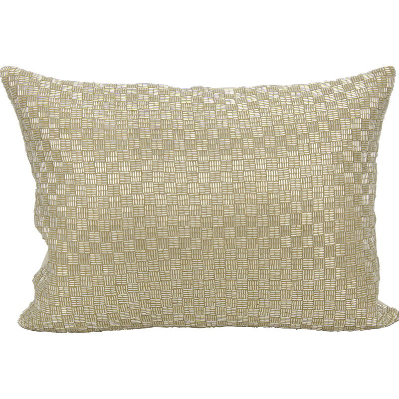  Cotton Lumbar Pillow, Beige