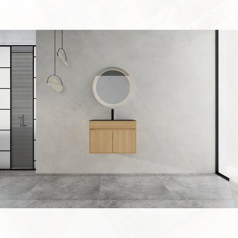 Armoire de salle de bain murale avec lavabo en acier inoxydable et tuyau d'évacuation flexible