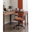 Bureau en forme de L en noyer noir de style nordique avec tiroirs-90429545