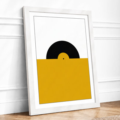 Record in Gold Minimalist - Framed Print