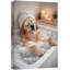 «Relaxing Golden Retriever Spa Bath», impression sur toile, impression sur toile encadrée-126031774-126031775