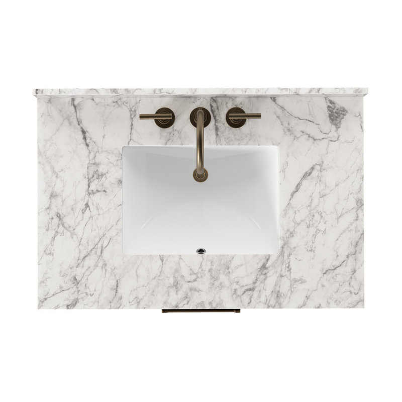 Anthem Single Vanity-Carrara Marble, Black