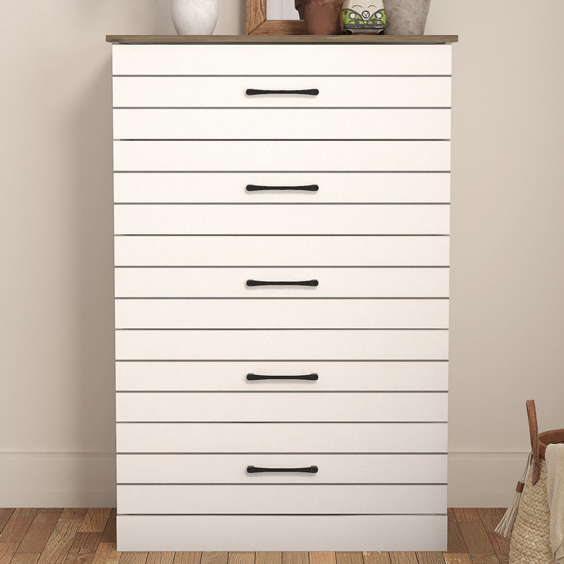 Calumn 5-Drawer Chest, Brown/Ivory