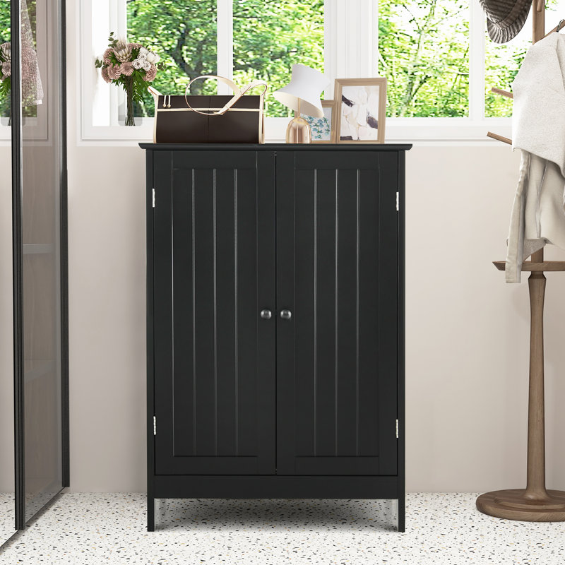 Armoire de salle de bain autoportante, Noir