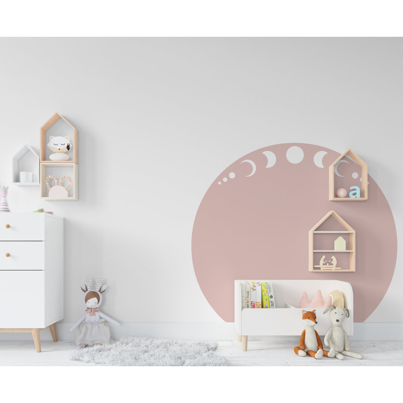 Adhésif décoratif Boho phase de lune, décor de chambre d'enfant Boho Arch, autocollant d'arche de lit, adhésif mural Hedboard, autocollant mural de cercle, autocollant mural Arch 119LU