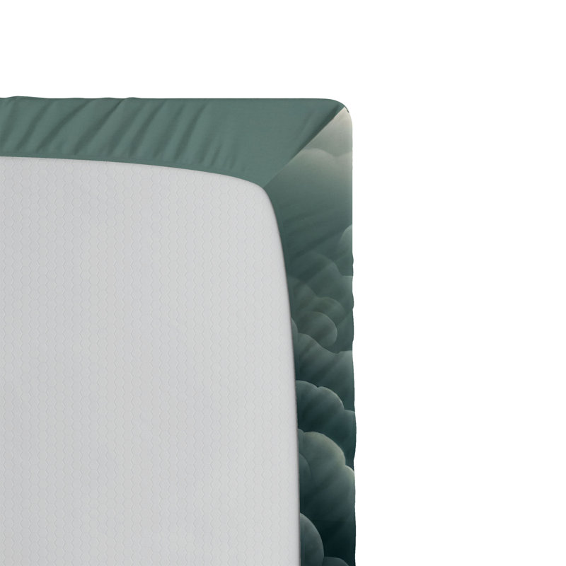 Microfiber Fitted Sheet, FLower Green, King