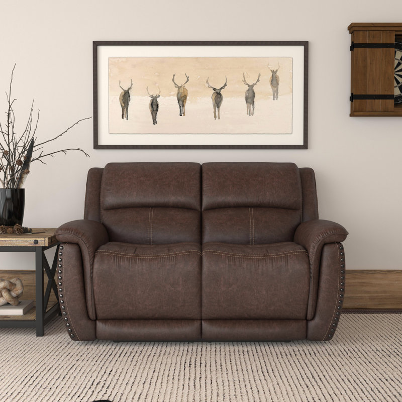 Bryce Power Reclining Loveseat with Power Headrest, Brown
