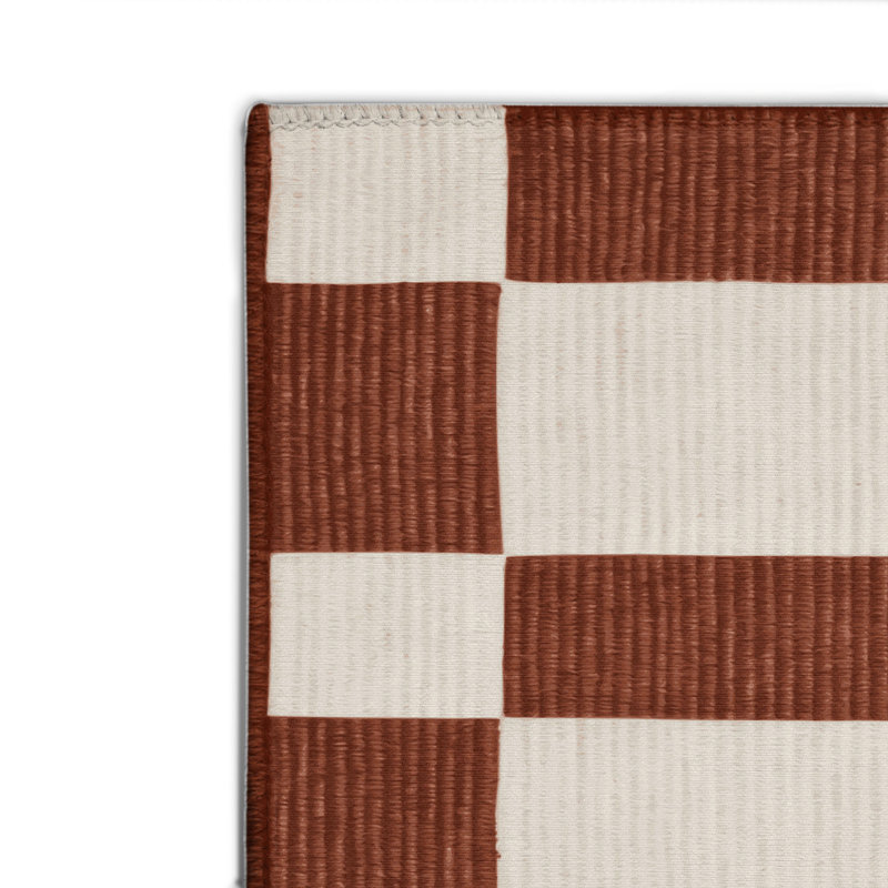 Tapis d'intérieur et d'extérieur à carreaux beige, Rectangle 4pi x 6 pi