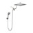 Adjustable 12" High Pressure Dual Shower Head with 9-Spray Handheld Shower