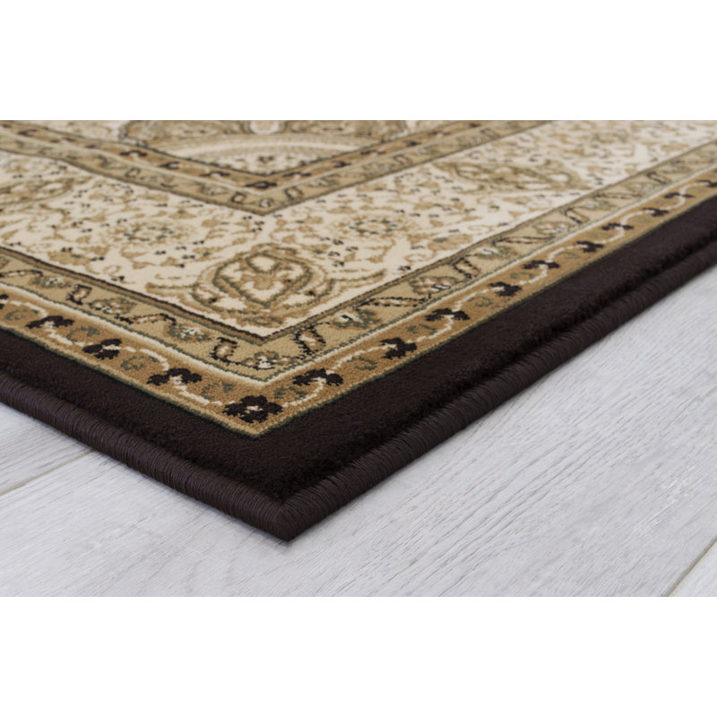 Alezia Oriental Area Rug in Brown/Beige