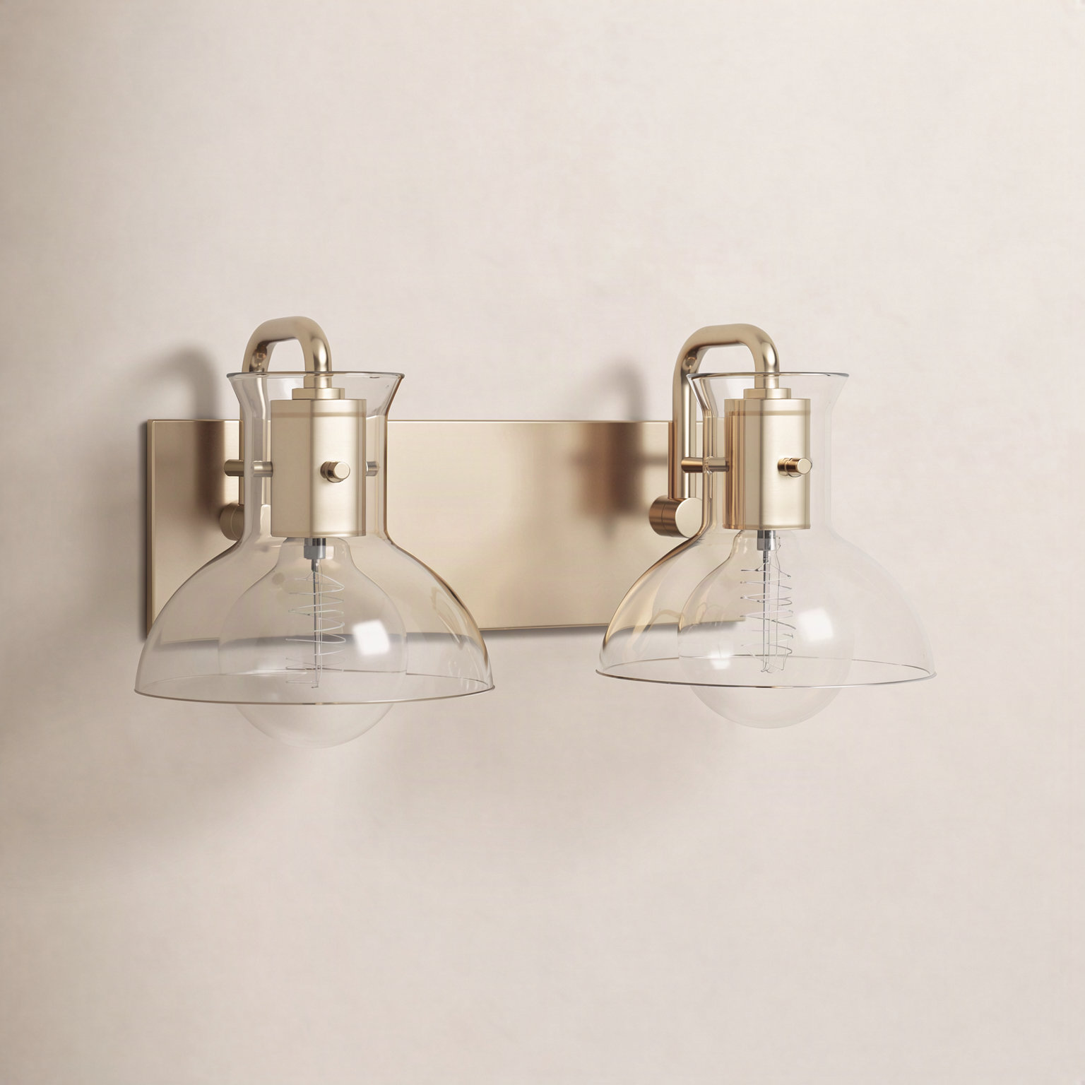 Luke 2 Light Vanity Light, Aged Brass