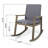 Arend Coastal Acacia Wood Outdoor Rocking Chair with Cushions and Cross-Back Detailing-596346351
