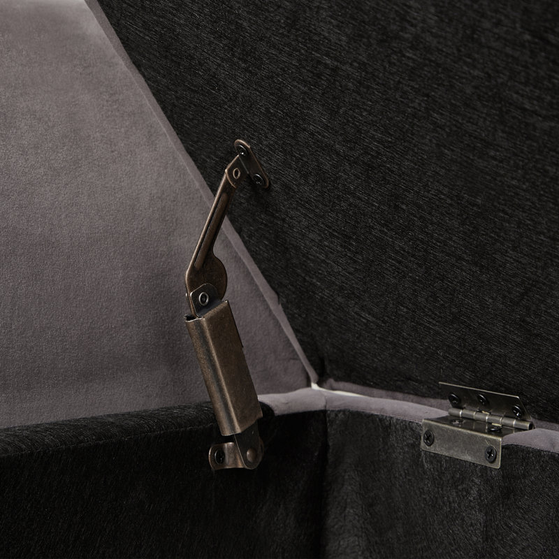 Banc de lit avec velours de rangement, Gris