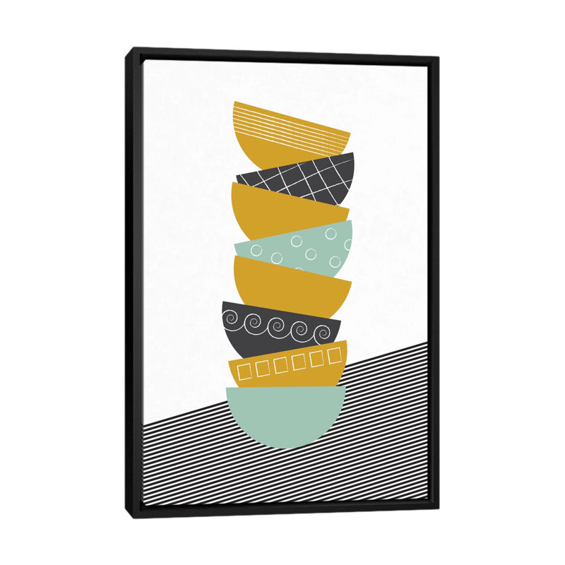 «Bowls», impression sur toile tendue, H 60 po x l 40po x P 1,5 po, Toile avec cadre noir, Pas de tapis
