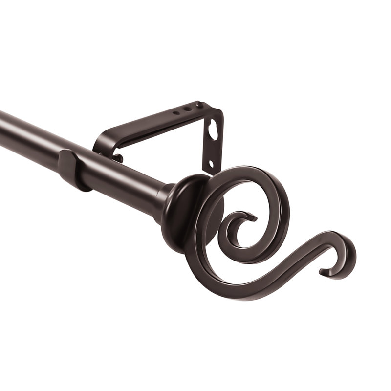 Tringle à rideaux simple en fer forgé Hallman, H 1 po x l 84 po x P 1 po, Bronze