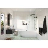 Albedo 31.25 in. x 58 in. Fully Frameless Glass Bathtub Shower Door