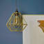 Adreanne 1 - Brass Statement Pendant Light – Industrial Metal Geometric Cage Ceiling Lamp-191652165