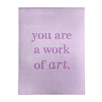 Tapis « work of art », citation en poly-chenille