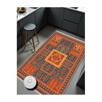 Tapis tissé orange Mosso