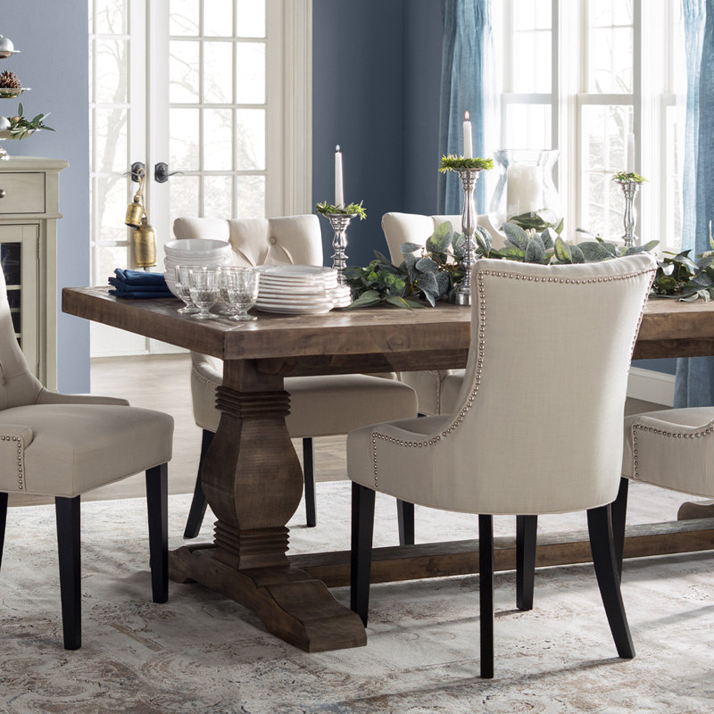 Kinston 94" Solid Wood Dining Table, Distressed Brown