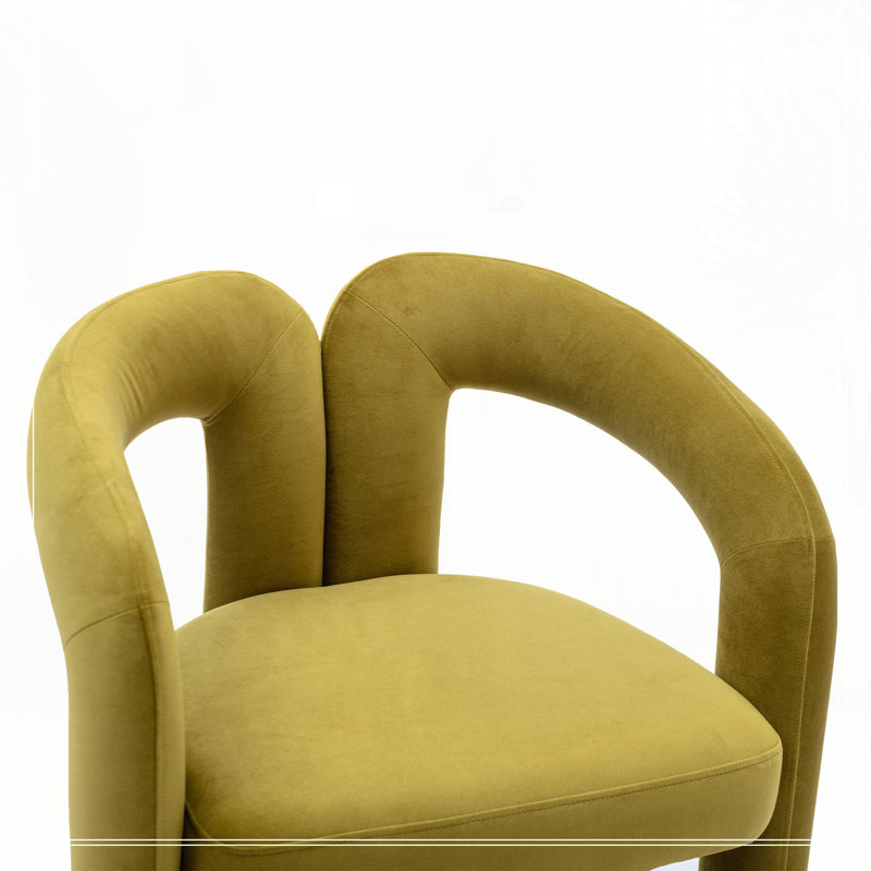 Fauteuil de cuisine en velours rembourré, Olive