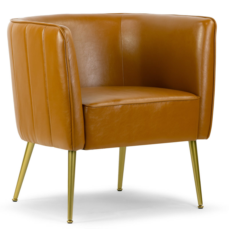 Gothurd Faux Leather Armchair, Cappuccino Faux Leather