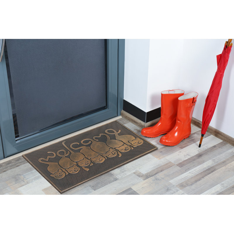 Paillassons en caoutchouc pour l'entrée extérieure Loucks 18 po x 30 po