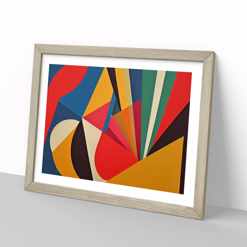 Abstract Art Suprematism Vol.7 - Single Picture Frame Print, 34cm H x 46cm W x 2cm D, Oak Framed
