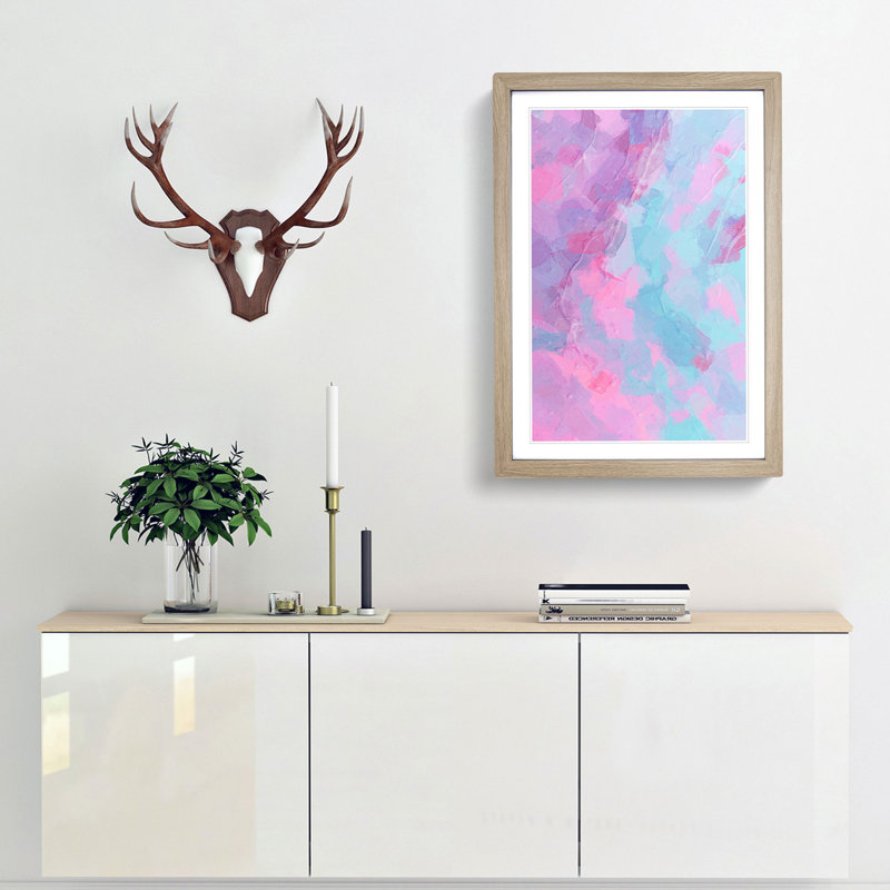 Free Light in Abstract - Picture Frame Graphic Art Print, 87cm H x 62cm W x 2cm D, Oak Framed