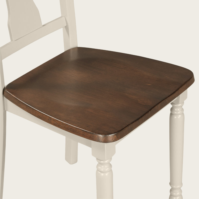 6 - Piece Traditional Dining Table with Chair and Bench Set, Brown/Cottage White