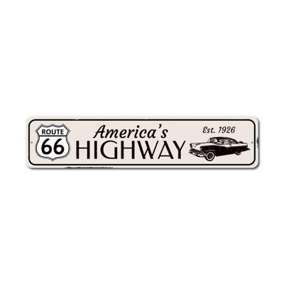 Est 1926 Route 66 Custom Aluminum Sign