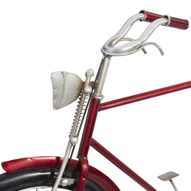 Vintage Red Metal Bicycle Wall Sculpture
