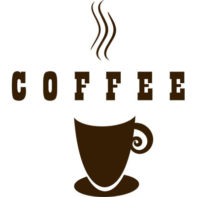 Adhésif décoratif d'art mural avec tasse de café « Coffee »